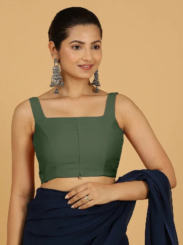 Nirma x Rozaana |  Saree Blouse in Pine Green