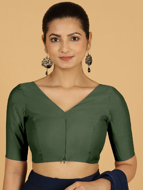 Vedika x Rozaana |  Saree Blouse in Pine Green