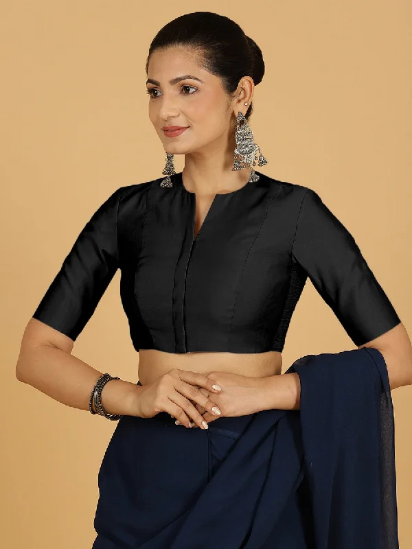 Simar x Rozaana |  Saree Blouse in Raven Black