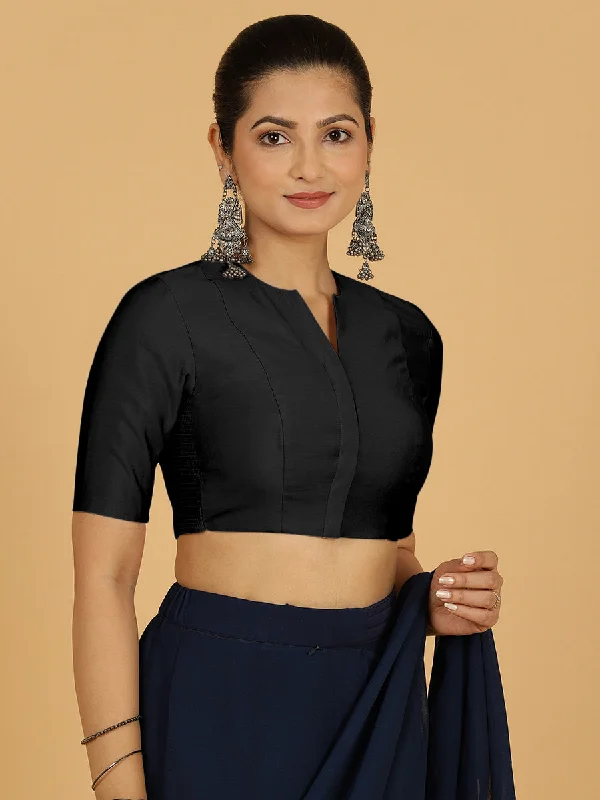 Simar x Rozaana |  Saree Blouse in Raven Black