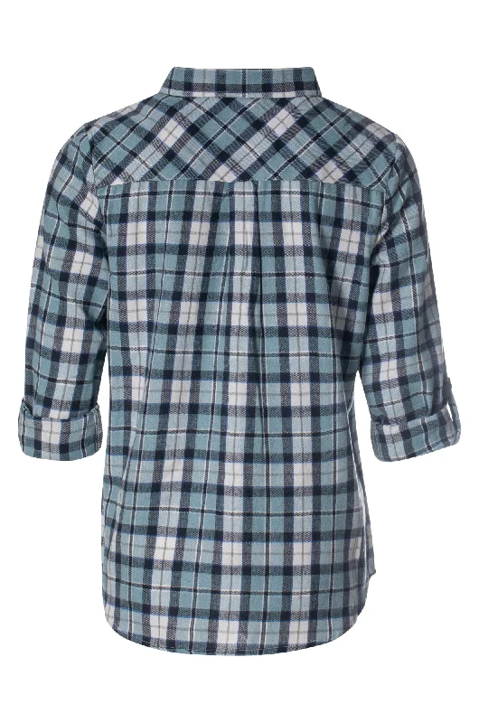 Casual Brushed Check Shirt | Blues Navy Check | 6351ZZ