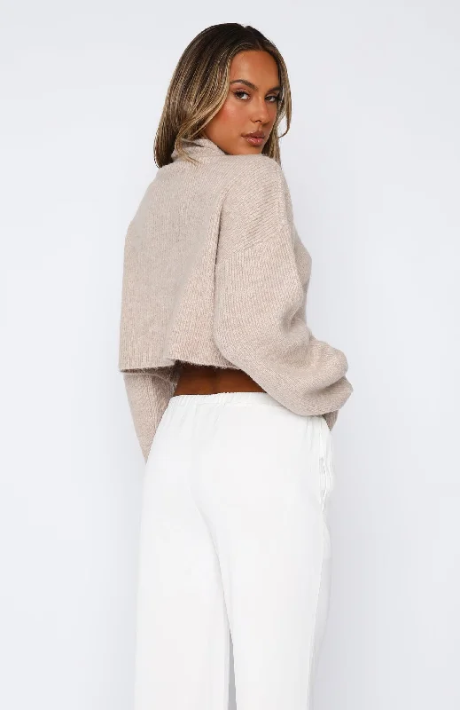 Snuggle Me Knit Sweater Beige