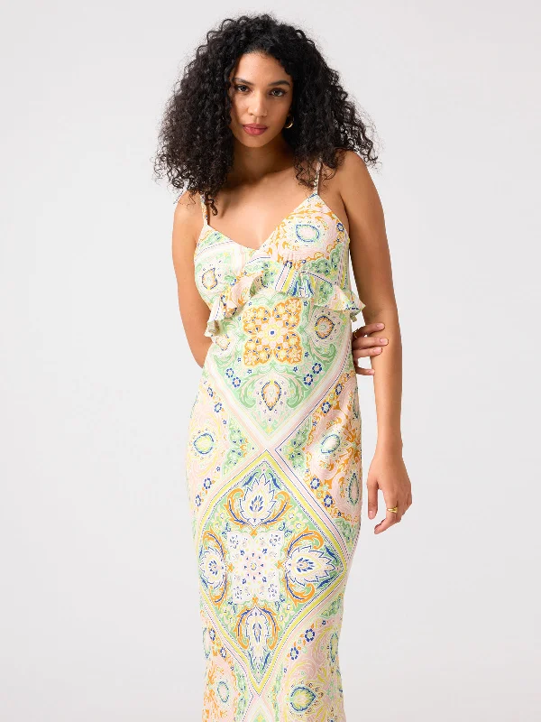 Spring Favorite Slip Dress Scarf Paisley