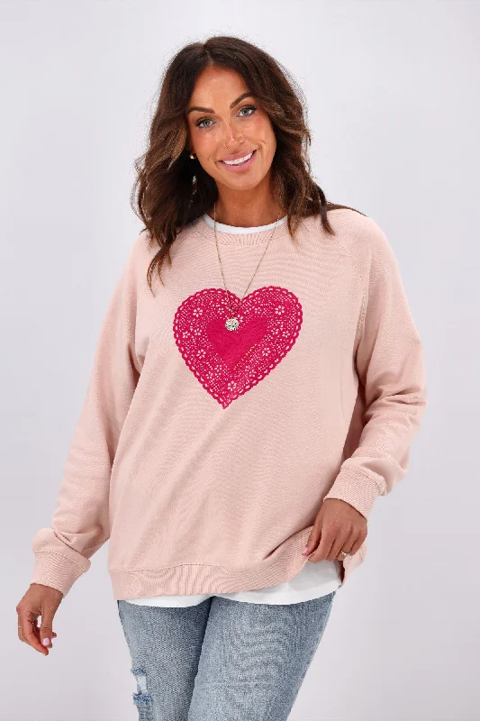 Stella + Gemma Classic Sweater Neon Doily Heart