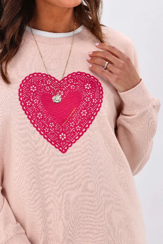 Stella + Gemma Classic Sweater Neon Doily Heart