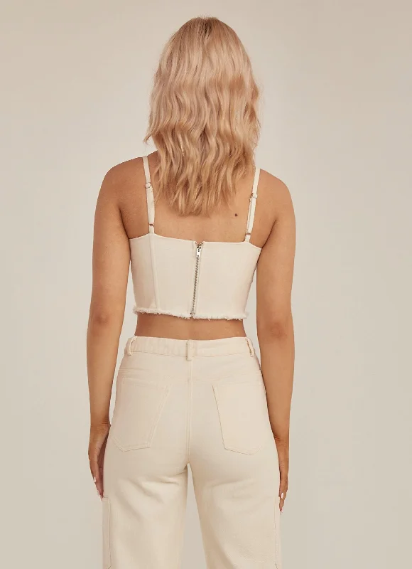 Sundown Vibes Drill Bustier - Ivory