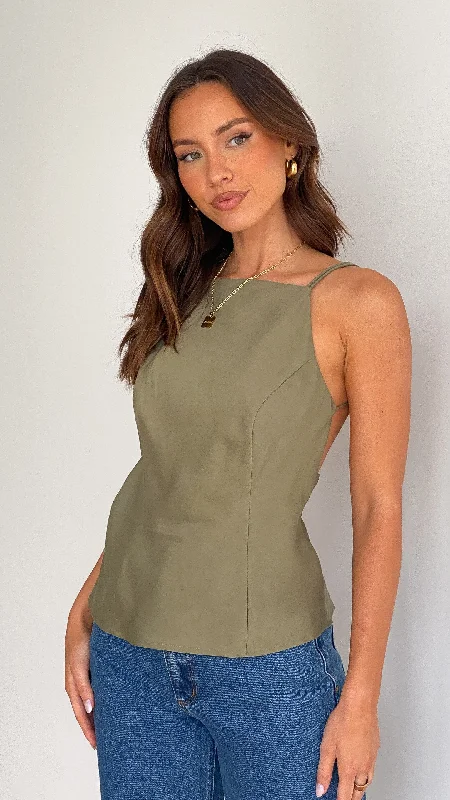 Sunset Cross Top - Olive