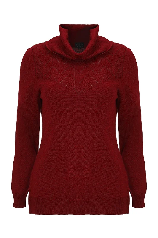 Touch of Wool cowl neck Jumper | RED MARLE | 6339ZR