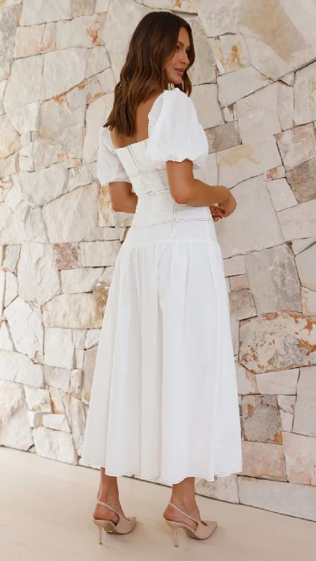 Vivien Top and Maxi Skirt Set - White