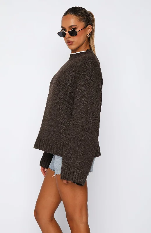 Winter's Chill Knit Sweater Chocolate