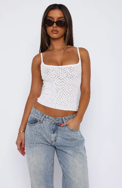 Without Trying Knit Top White