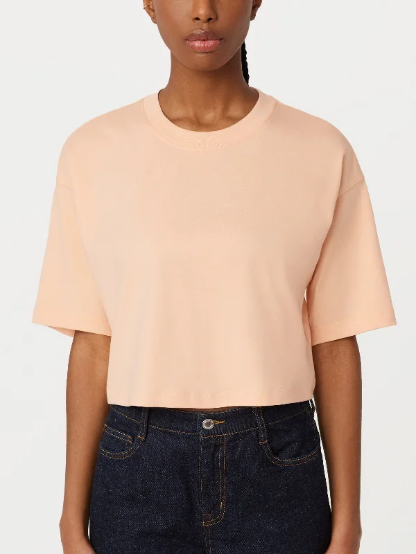 The Cropped Boxy T-Shirt in Peach