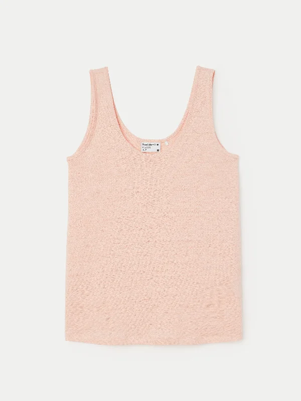 The Linen Tank Top in Light Pink