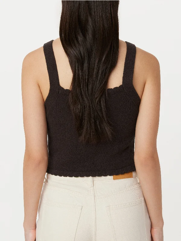 The Crochet Knit Tank in Dark Chocolate