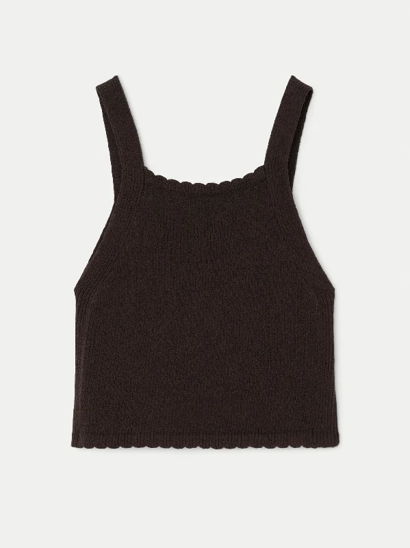 The Crochet Knit Tank in Dark Chocolate