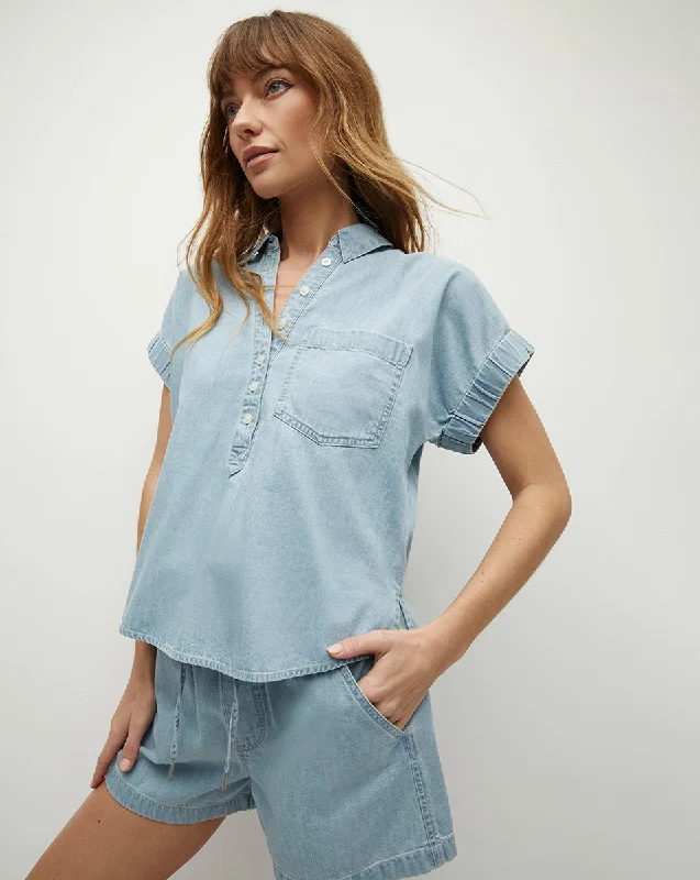 Almera Chambray Button-Down Top