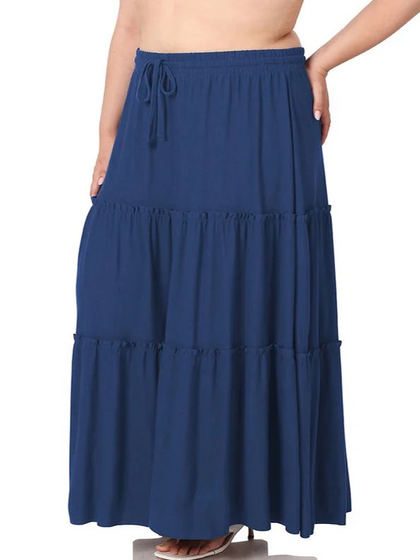 Anita Plus Size Tiered Maxi Skirt