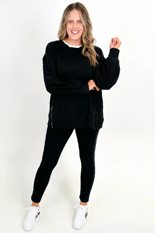 Betty Basics Cali Cloud Fleece Jumper Black