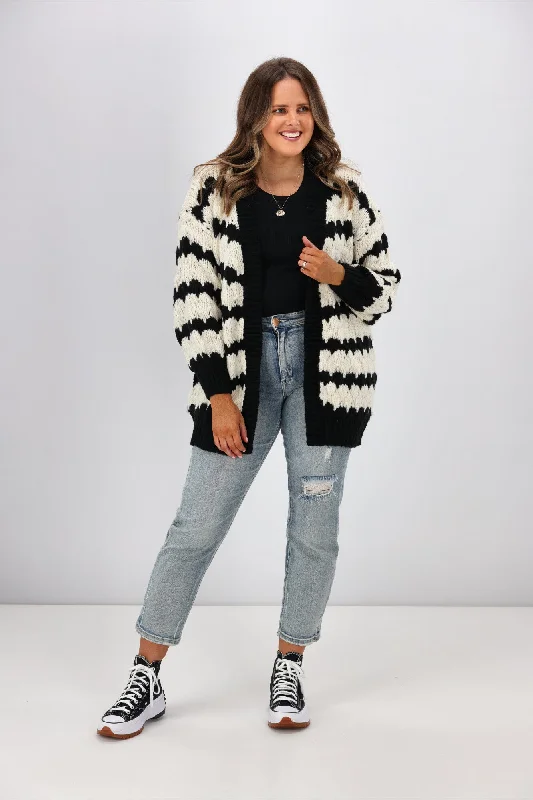 Boho Australia Chloe Cardigan Black White