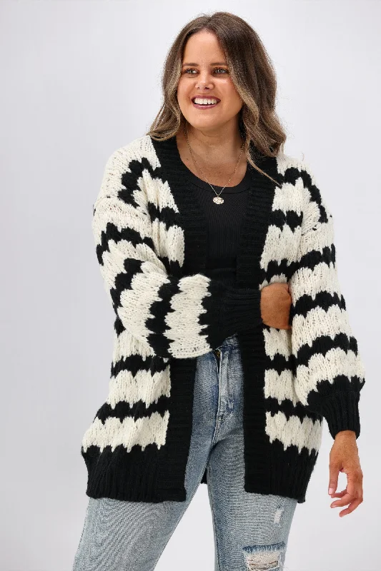 Boho Australia Chloe Cardigan Black White