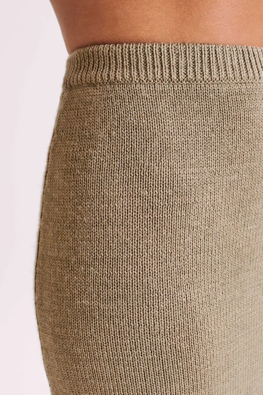 Brittany Knit Midi Skirt - Taupe