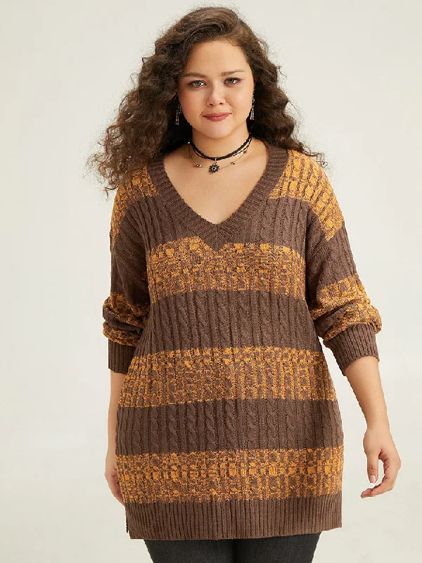 Halloween Colorblock Plisse Split Side Pullover