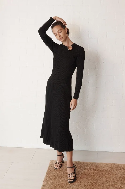 Crescent Knit Midi Dress