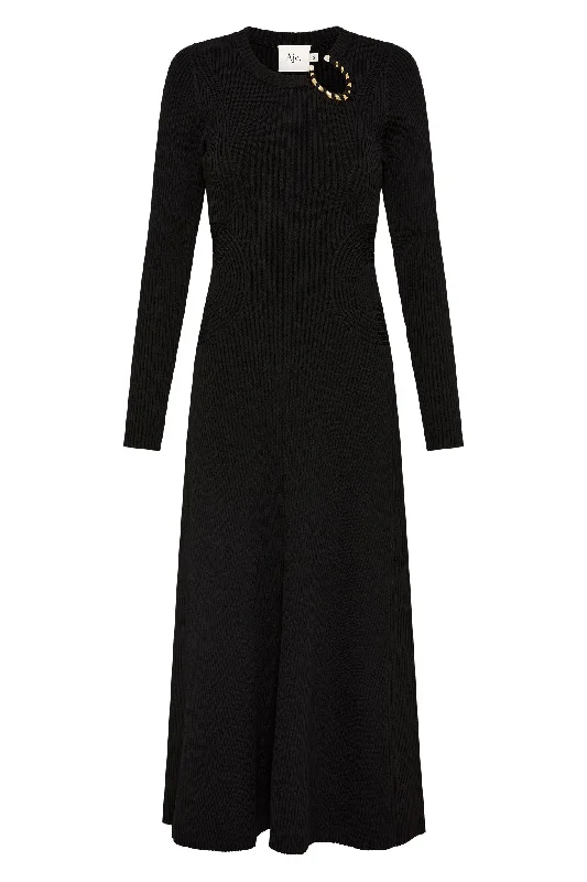 Crescent Knit Midi Dress