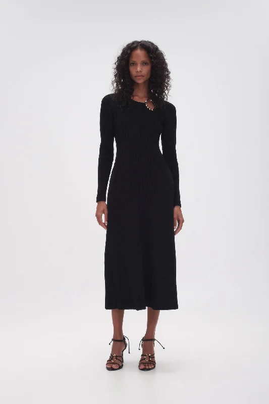 Crescent Knit Midi Dress