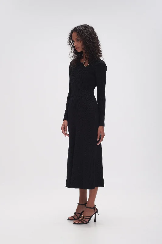 Crescent Knit Midi Dress