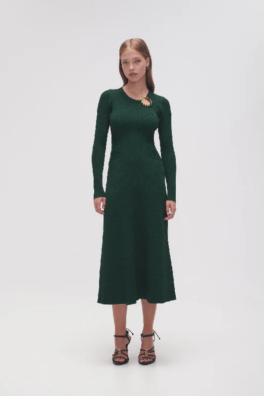 Crescent Knit Midi Dress