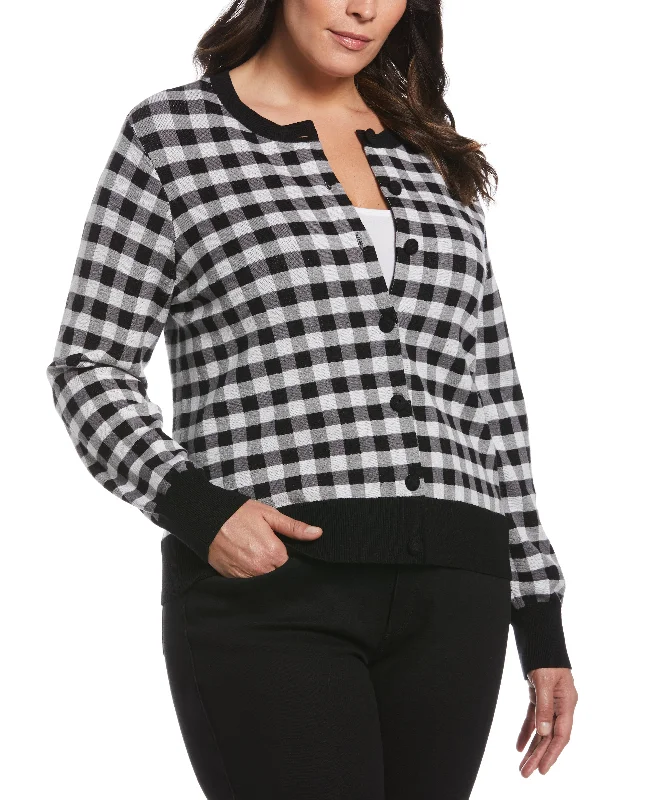 Plus Size Cropped Cardigan Sweater