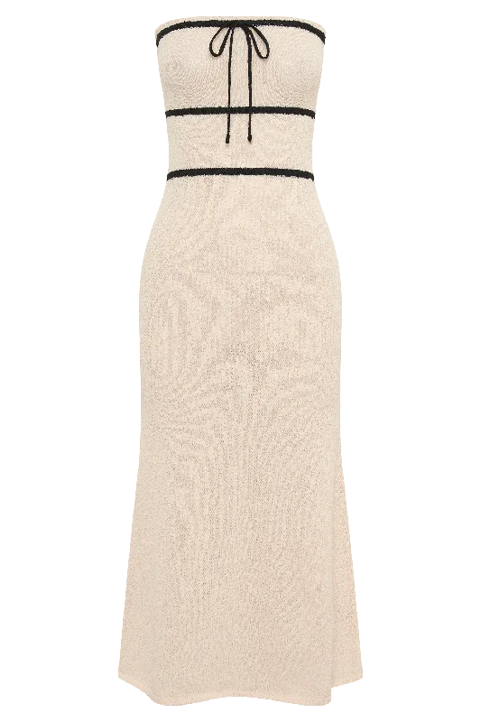 Dawn Strapless Knit Midi Dress - Cream