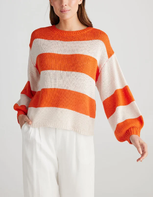 Driftwood Knit - Orange/Natural