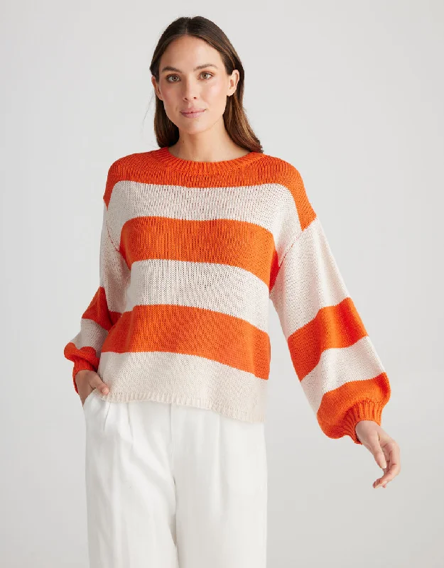 Driftwood Knit - Orange/Natural