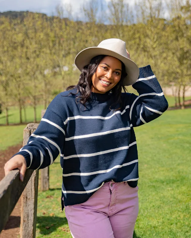 Elm Iris Stripe Knit Navy/ Winter White Stripe