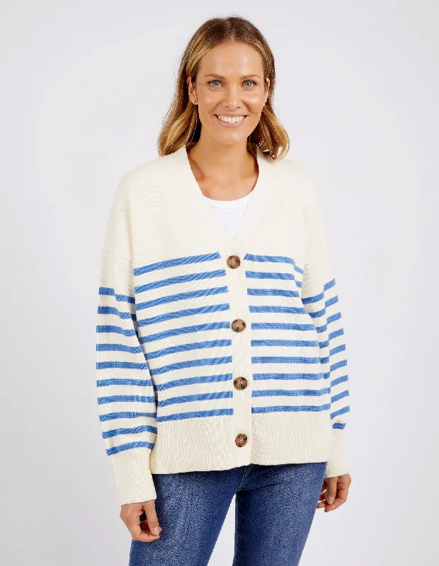 Elm Mabel Stripe Cardi Cerulean Blue Stripe