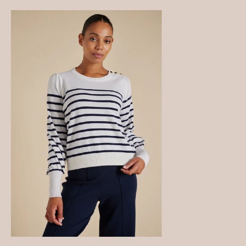 Eloise Sweater - Cream / Navy