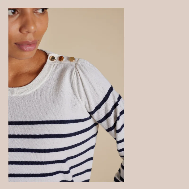 Eloise Sweater - Cream / Navy