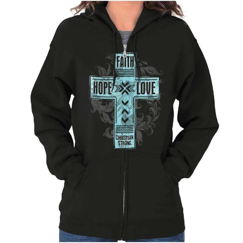 Faith Hope Love Zip Hoodie