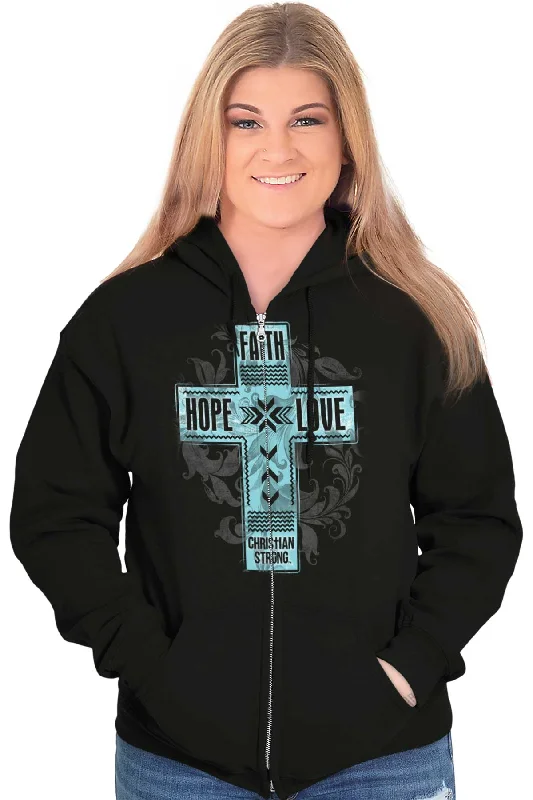 Faith Hope Love Zip Hoodie