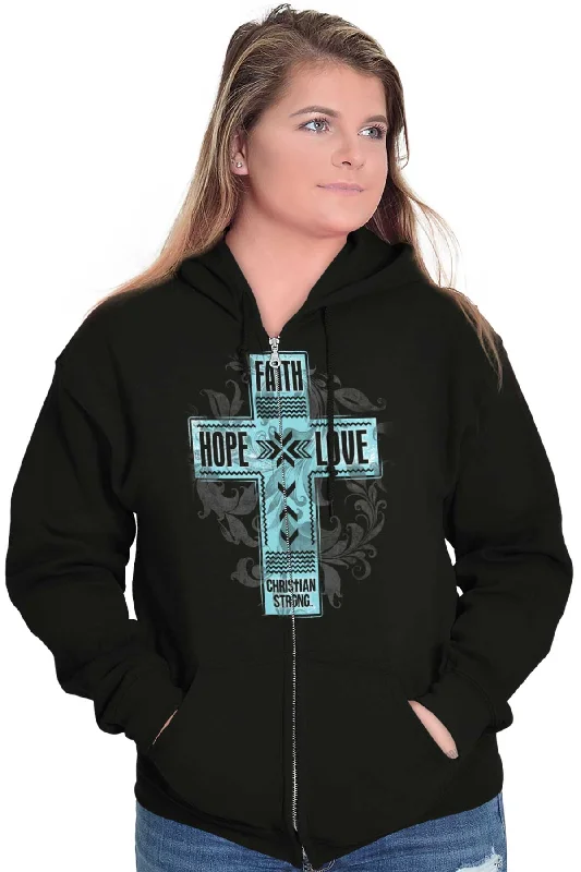 Faith Hope Love Zip Hoodie