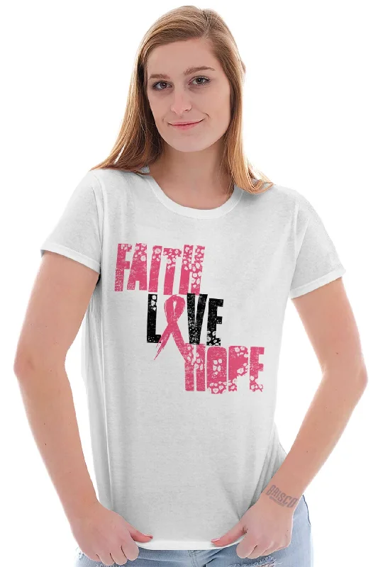 Pink Faith Love Hope Ladies T Shirt