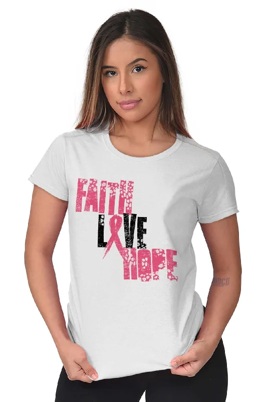 Pink Faith Love Hope Ladies T Shirt