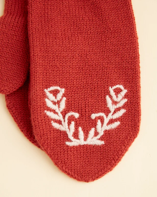 Floret Mittens - Red