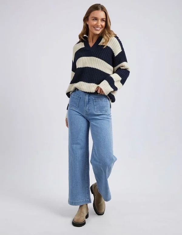 Foxwood Estella Stripe Knit Navy & Off White