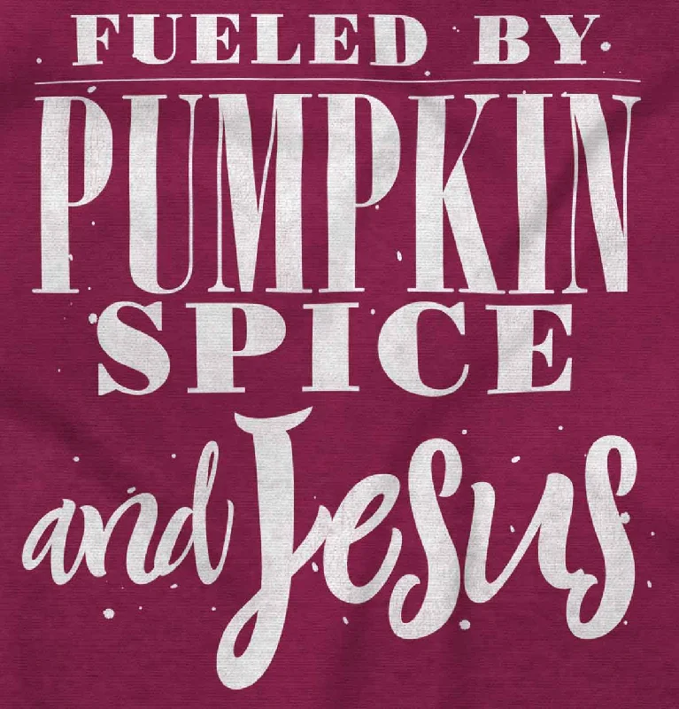 Fueled by PSLs and Jesus Junior Fit V-Neck T Shirt