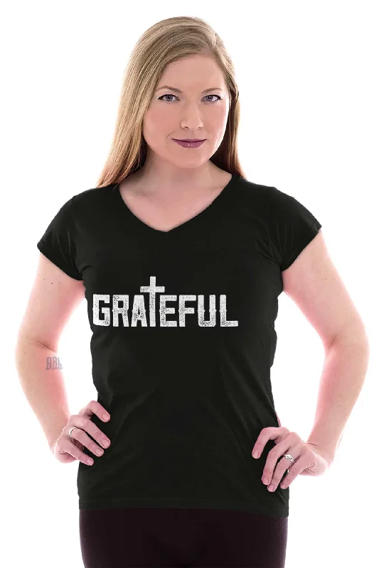 Grateful Junior Fit V-Neck T-Shirt