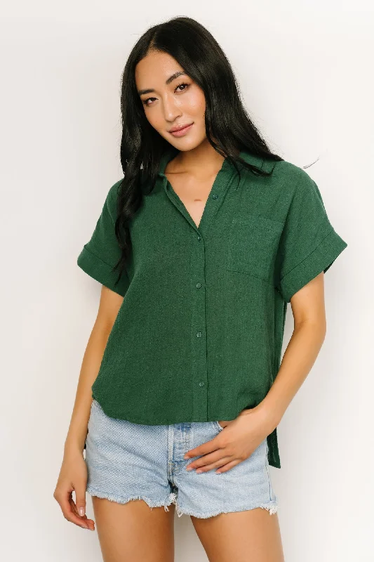 Hammond Short Sleeve Top | Dark Green