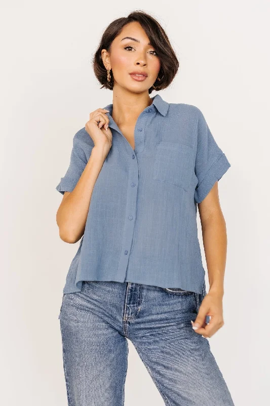 Hammond Short Sleeve Top | Slate Blue